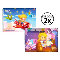 Kit 2 Cadernos De Desenho Universitário Turma Da Bela 80 Folhas - Jandaia