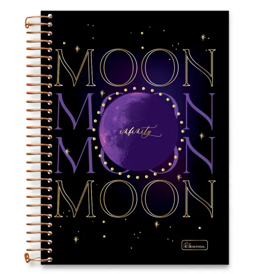 Caderno 10 Matérias Colegial Infinity 160 Folhas - CADERSIL  CAPA:MOON