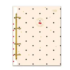 Caderno Argolado Colegial Capa Dura 80fls Cherry Lovers - CADERSIL Capa:Poá
