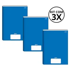 Kit Com 3 Caderno Brochura 96 Fls Pautado Capa Dura - Stiff KITS:KIT 07