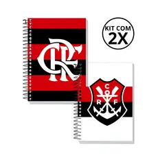 Kit 2 Cadernos 1 Matéria Universitário 80 Folhas Flamengo