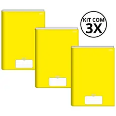 Kit Com 3 Caderno Brochura 96 Fls Pautado Capa Dura - Stiff KITS:KIT 08