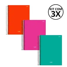 Kit Com 03 Caderno Universitario 20 Matérias Stiff -Jandaia KIT 01