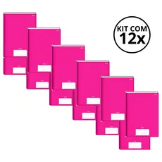 Kit Com 12 Caderno Brochura 96 Fls Pautado Capa Dura - Stiff KITS:KIT 09