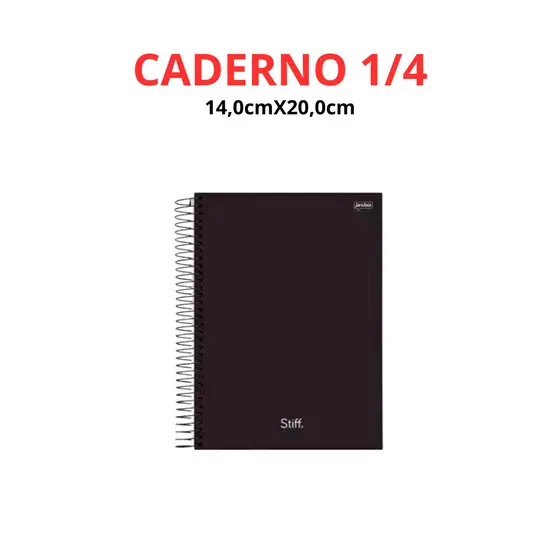 Caderno Capa Dura de Arame PEQUENO 1/4 200 Folhas Stiff - Jandaia