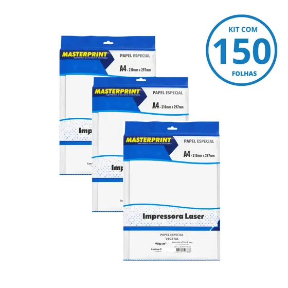 Kit Papel Vegetal Especial 90g/m² A4 - MASTERPRINT
