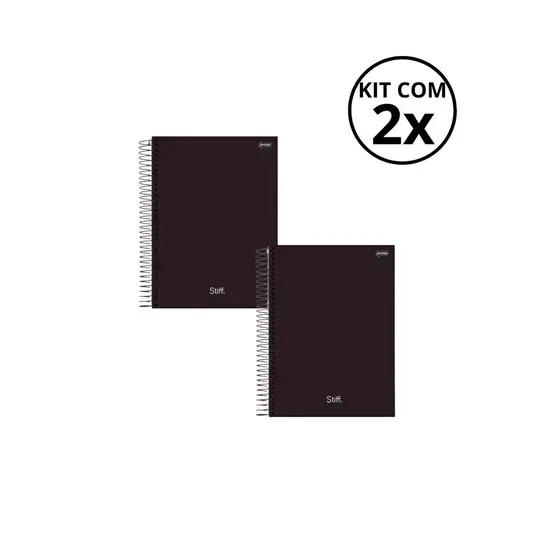 Kit Com 2 Cadernos de Arame PEQUENO 1/4 200 Folhas Capa Dura Stiff - Jandaia