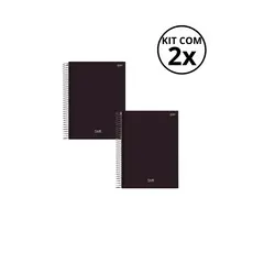 Kit Com 2 Cadernos de Arame PEQUENO 1/4 200 Folhas Capa Dura Stiff - Jandaia