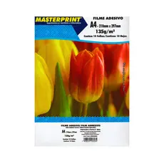 Filme Adesivo Vinil Branco 135g/m² A4 Pacote com 10fls- MASTERPRINT