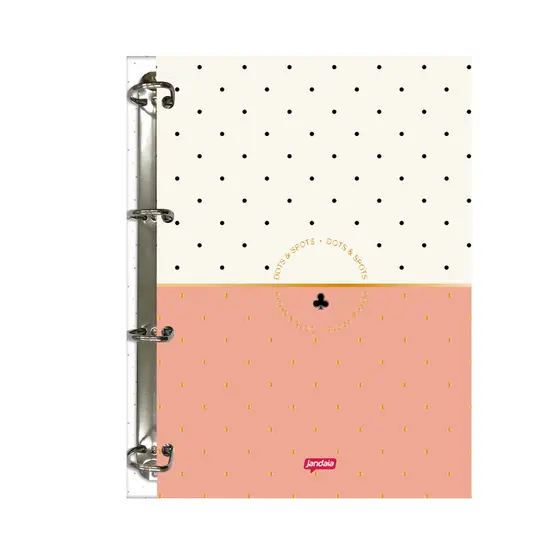 Caderno Argolado Colegial 80 Folhas 90g/m²-JANDAIA Capa:Dots & Spots
