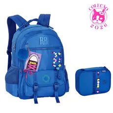 Kit Mochila de Costas Com Estojo Rebecca Bonbon Beaded Fun - Clio Style Cor:Azul