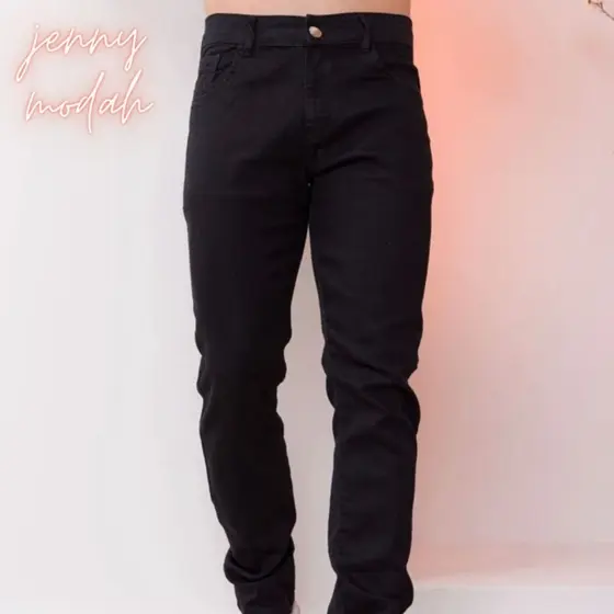 CALÇA JEANS MASCULINA TRADICIONAL BASICA PRETA PREMIUM