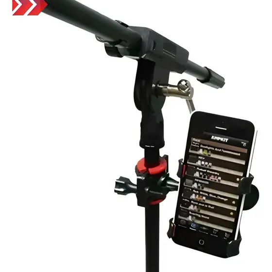 Suporte Celular Garra 360º Pedestal Microfone Músico Violão Bateria Live Universal Cifras Gravação