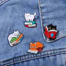 1 Peça Broche De Gato Fofo De Desenho Animado Crachá Bolsa De Roupas Embalagem Acessório Decorativo