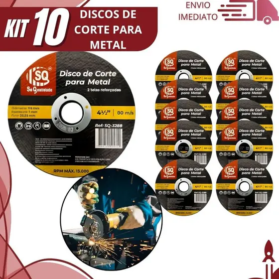 Disco Corte Fino 115mm Kit 10/6/4/3/2 para Metal Melhor Custo Benefício Corte Rápido Preciso