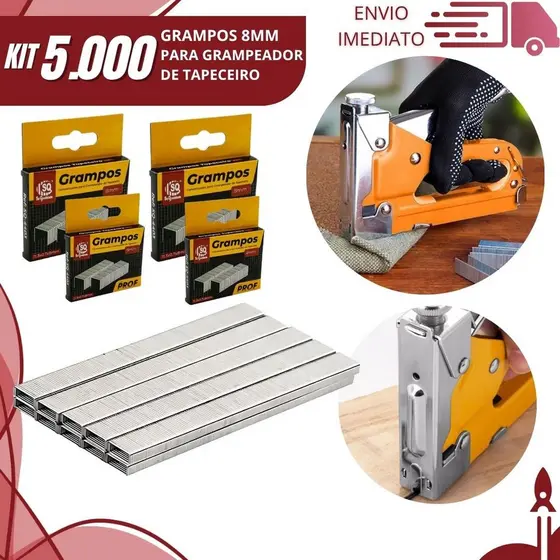 Grampos 8mm para grampeador manual 5/4/3/2/1 mil uso doméstico fixar tecido madeira fácil aplicação