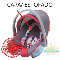 Capa Estofada Completa p/ Bebê Conforto Cosco Reverse Vermelho Bolhas
