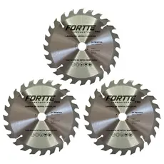 Kit 3 Disco Serra Circular 7 1/4 24 Dentes Para Madeira 180mm