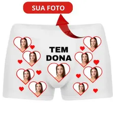 Cueca Boxer Personalizada com Sua Foto - Tem Dona ou Tem Dono