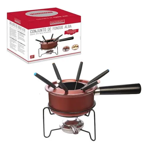 Aparelho De Fondue Queijo Chocolate Serve 6 Pessoas Completo