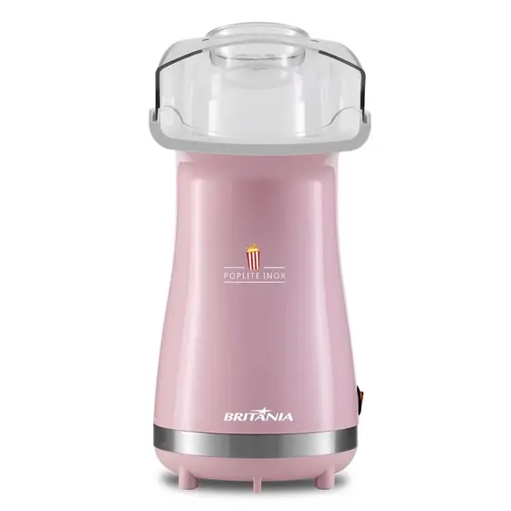 Pipoqueira Rosa Britânia Poplite Inox Sem Óleo BPI01RS
