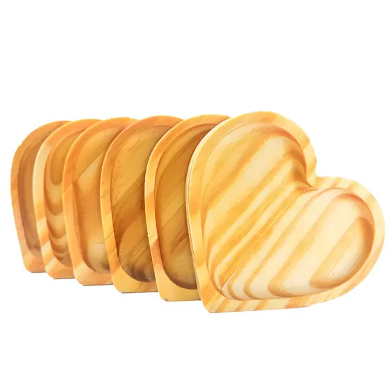 Kit 24 Pires Coração  Mesa Posta Atacado Café Cozinha Madeira Pinus