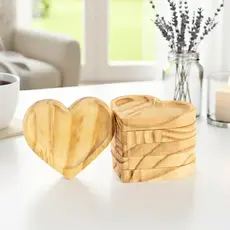 Kit 10 Pires Coração  Mesa Posta Atacado Café Cozinha Madeira Pinus