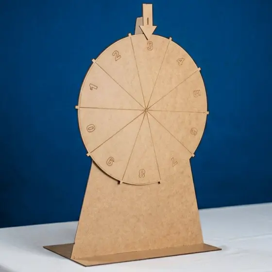 Roleta 50cm de diâmetro em MDF -  Sorteio Brinde Corporativo Brincadeira