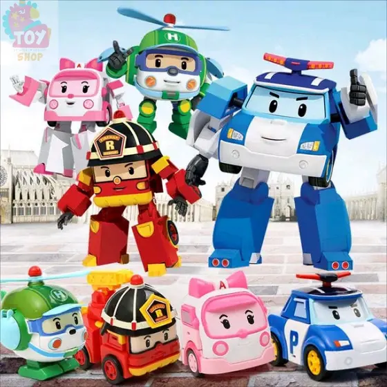 Robocarro de brinquedo Transformers Carro robô Poli