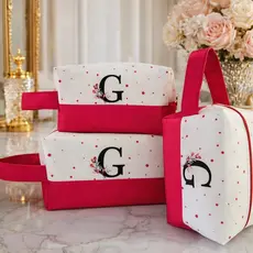 1unid Necesser Organizador de Mala Maquiagem Necessaire Com Inicial Personalizado Bolsinha com Inicial