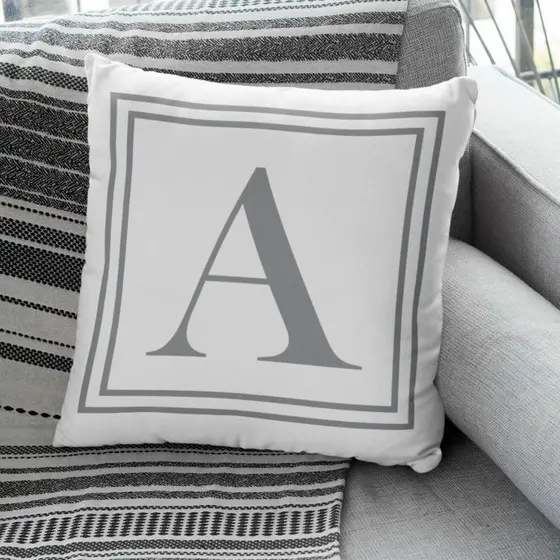 Capas De  Almofada Decorativa Almofada Para Sala Cama de Casal Com Inicial Personalizada Minimalista Capas de almofada