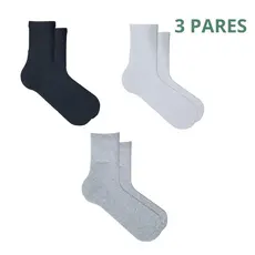 Kit 3 Pares Meia Masculina Esportiva Soquete Algodão