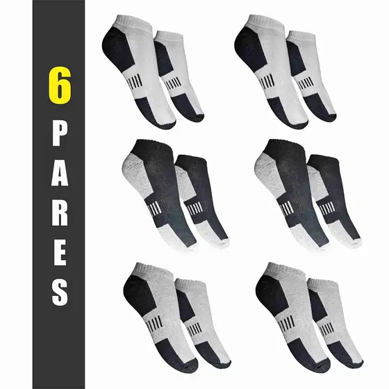 Kit 6 Pares De Meia Prime Masculina Cano Curto Invisível Algodão Atacado