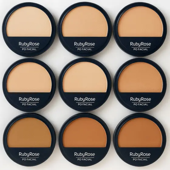 Pó Compacto Facial Ruby Rose HB-F7206 - Tons Claros e Médios