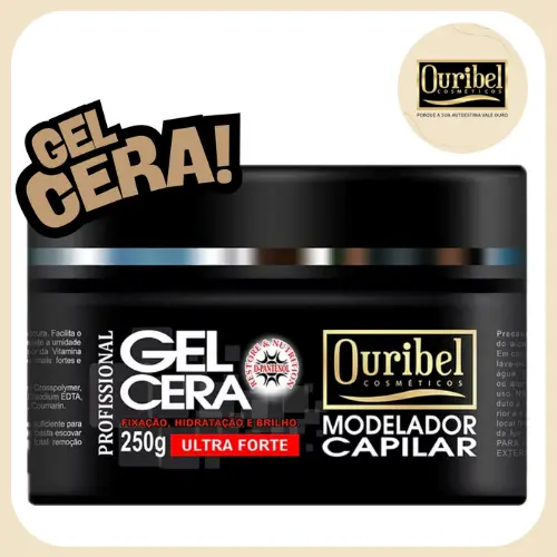Gel Cera Capilar Ultra Forte Ouribel 250g Fixação Penteado Cabelo
