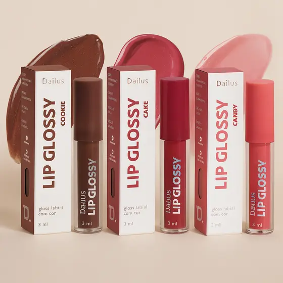 Lip Glossy Gloss Labial Com Cor - Candy - Cake - Cookie DAILUS