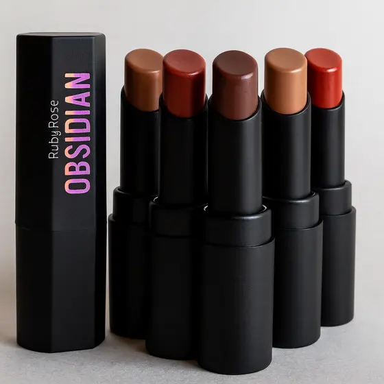 Batom Cremoso em Bala Cream Satin OBSIDIAN BY RUBY ROSE