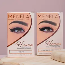 Henna Sobrancelha MENELA Profissional 2,5 g Com Fixador Todas As Cores - Escolha a Sua Cor