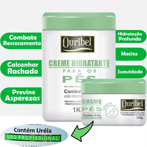 Creme Hidratante Para Os Pés Rachaduras OURIBEL - Hidrata Evita Aspereza E Ressecamento
