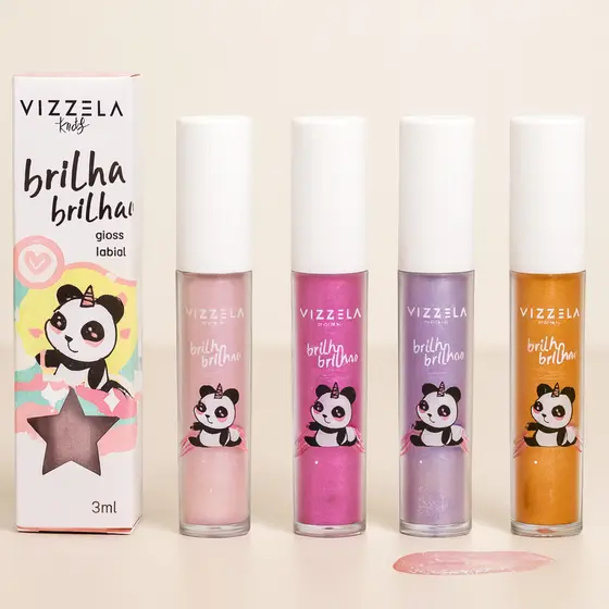 Gloss Labial Com Brilho Infantil Brilha Brilha VIZZELA