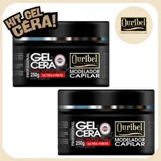 Kit 2 Gel Cera Capilar Ultra Forte Ouribel 250g Fixação Penteado Cabelo