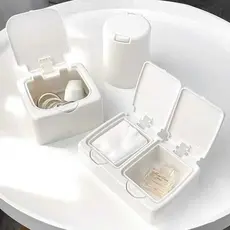 Caixa organizadora com tampa automática divisória para guardar e arrumar objetos pequenos acessórios cosméticos plástico