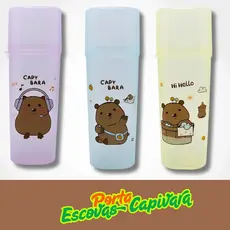 Porta Escova com desenho de capivara Coloridos Para bolsas
