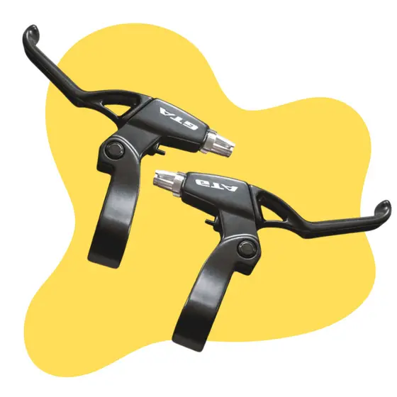 Par Maçaneta Manete de Freio Bike V-brake Alumínio Preto Gta