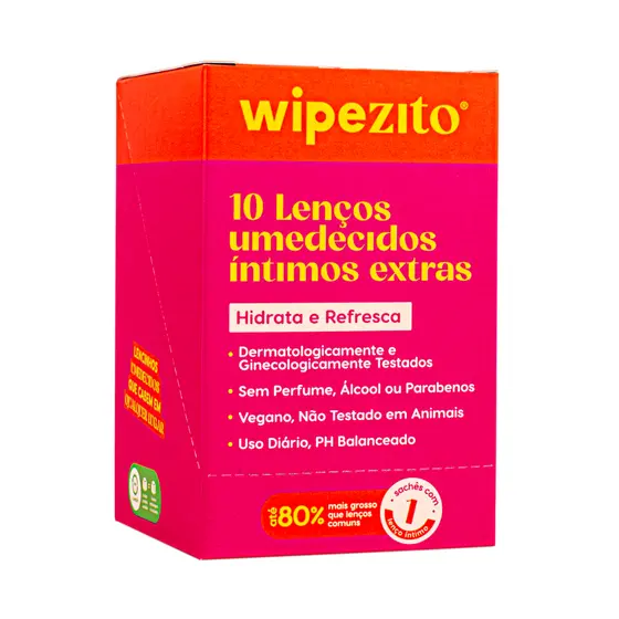 Wipezito - Lenço Umedecido Íntimo Extra (10 unidades)