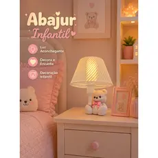 Abajur Infantil Ursinho – Delicadeza, Conforto e Encanto para o Quarto dos Pequenos