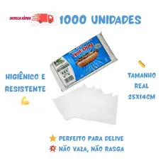Saco para Cachorro Quente 25x14cm 1000 Unidades – Resistente e Higiênico para Hot Dog e Lanchonete