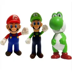 Bonecos Super Mario, Luigi e Yoshi - Coleção Oficial, Detalhes Precisos, Ideal para Fãs