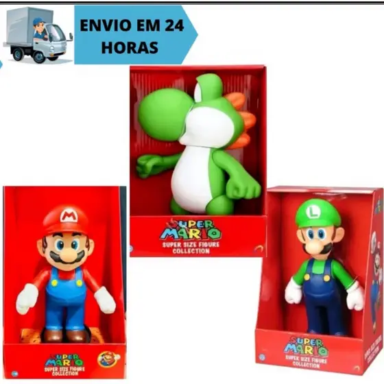 Mario Bros Luigi Yoshi kit3 Colecionaveis Nobrand grande