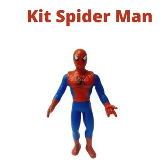 Kit Homem-Aranha Completo com Boneco Boné e Relógio Infantil